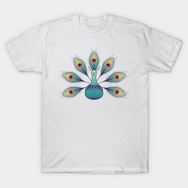 Peacock T-Shirt by freshinkstain